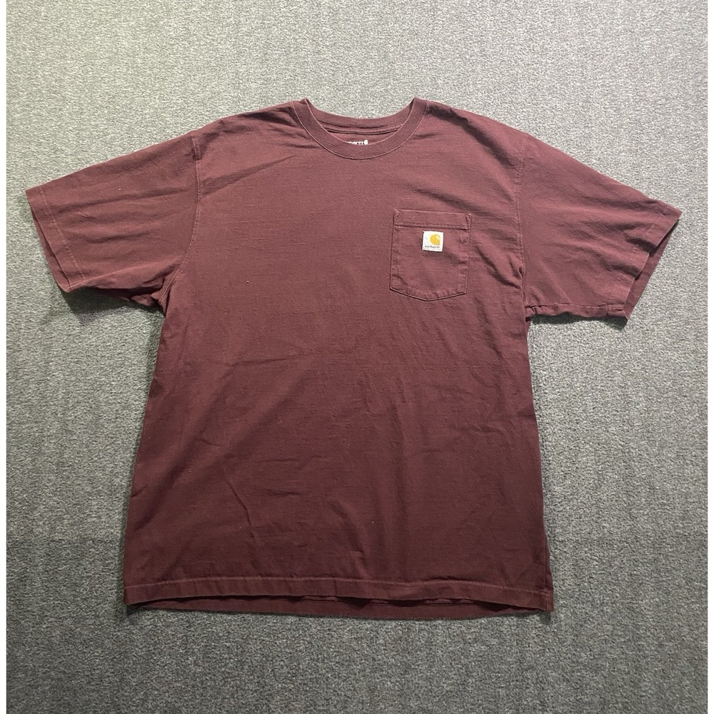 Carhartt Loose Fit Pocket T-Shirt Maroon  K87 Workwear Heavyweight Size XL